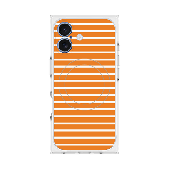 プレミアムスクエアケース with MagSafe［ Middle Border - Orange ］