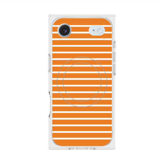 プレミアムスクエアケース with MagSafe［ Middle Border - Orange ］