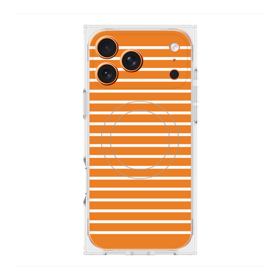 プレミアムスクエアケース with MagSafe［ Middle Border - Orange ］