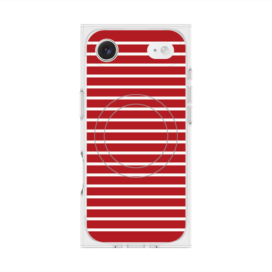 プレミアムスクエアケース with MagSafe［ Middle Border - Red ］