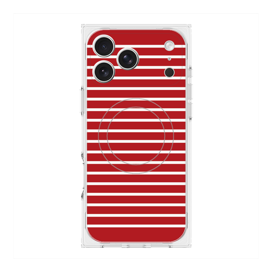 プレミアムスクエアケース with MagSafe［ Middle Border - Red ］
