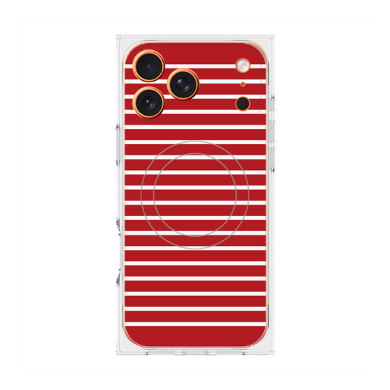 プレミアムスクエアケース with MagSafe［ Middle Border - Red ］