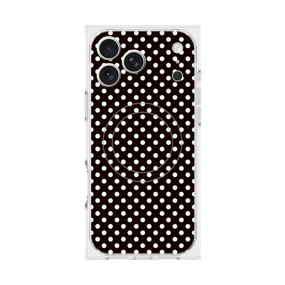 プレミアムスクエアケース with MagSafe［ Small Dot - Black ］