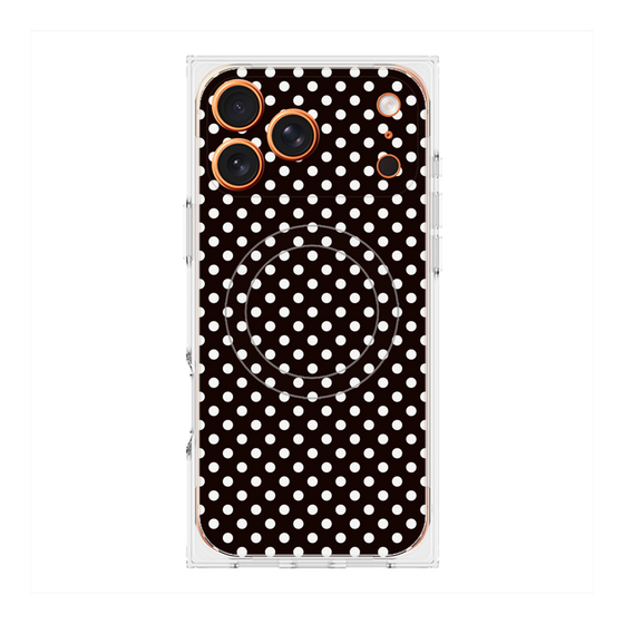 プレミアムスクエアケース with MagSafe［ Small Dot - Black ］