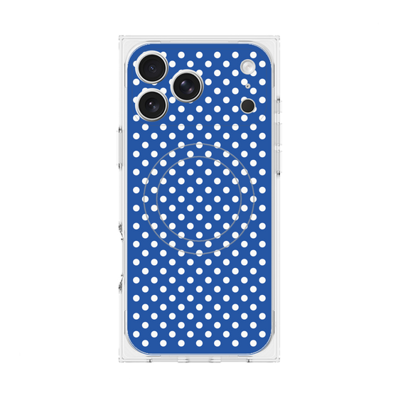 プレミアムスクエアケース with MagSafe［ Small Dot - Blue ］