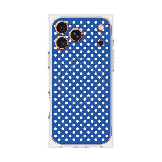プレミアムスクエアケース with MagSafe［ Small Dot - Blue ］