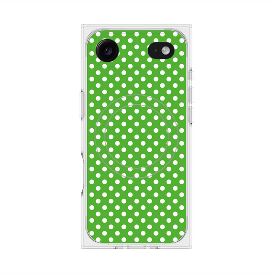プレミアムスクエアケース with MagSafe［ Small Dot - Green ］