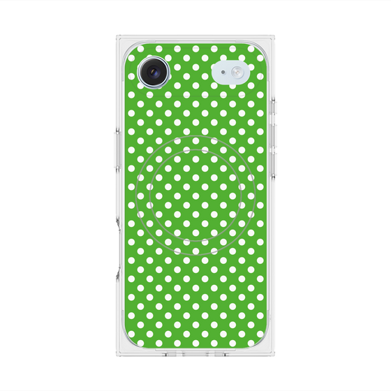 プレミアムスクエアケース with MagSafe［ Small Dot - Green ］