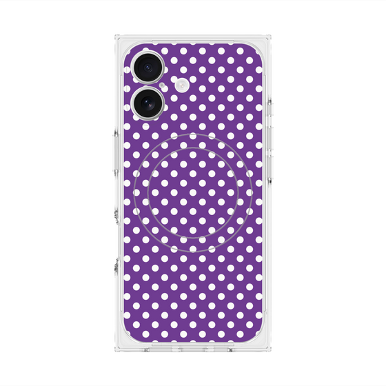 プレミアムスクエアケース with MagSafe［ Small Dot - Purple ］