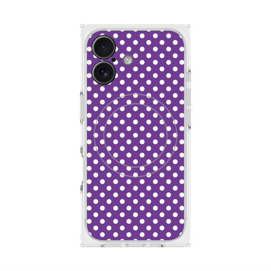 プレミアムスクエアケース with MagSafe［ Small Dot - Purple ］