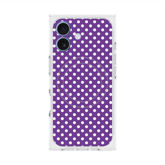 プレミアムスクエアケース with MagSafe［ Small Dot - Purple ］