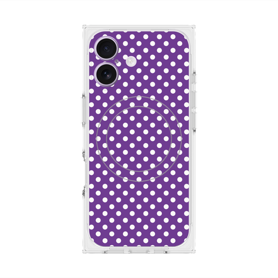 プレミアムスクエアケース with MagSafe［ Small Dot - Purple ］