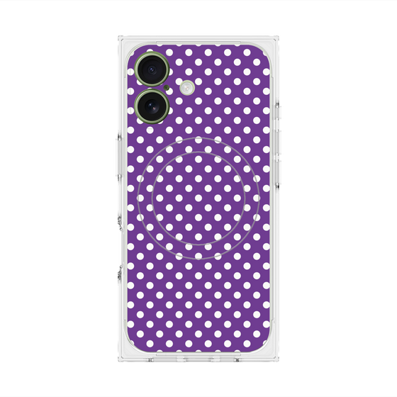 プレミアムスクエアケース with MagSafe［ Small Dot - Purple ］