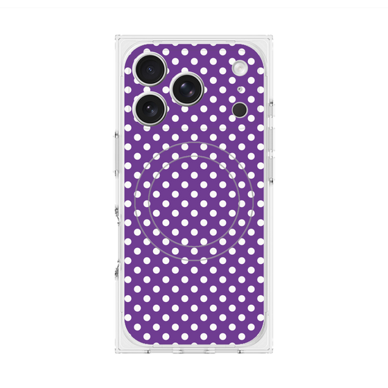 プレミアムスクエアケース with MagSafe［ Small Dot - Purple ］