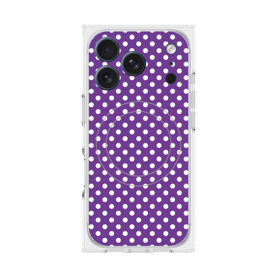 プレミアムスクエアケース with MagSafe［ Small Dot - Purple ］
