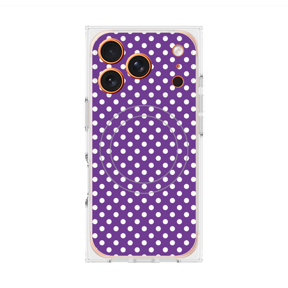 プレミアムスクエアケース with MagSafe［ Small Dot - Purple ］