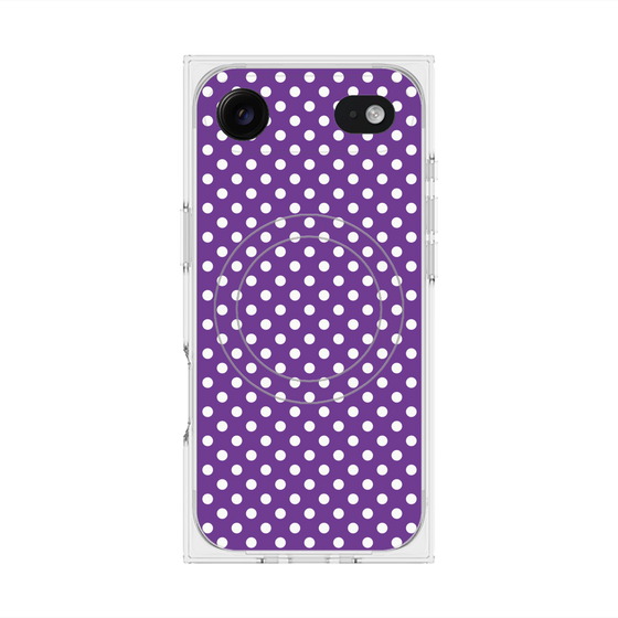 プレミアムスクエアケース with MagSafe［ Small Dot - Purple ］
