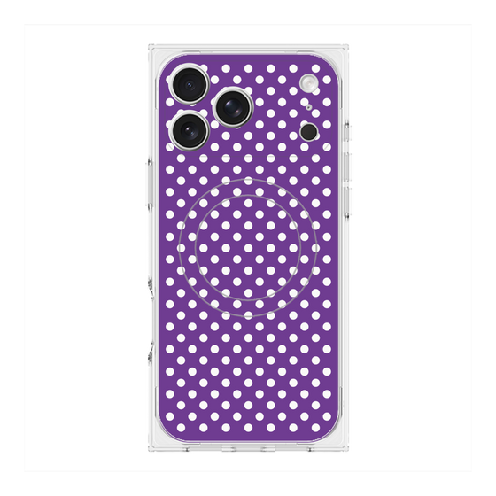 プレミアムスクエアケース with MagSafe［ Small Dot - Purple ］