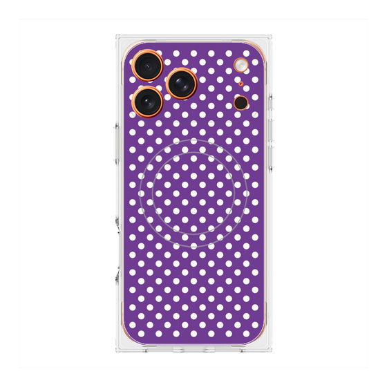 プレミアムスクエアケース with MagSafe［ Small Dot - Purple ］