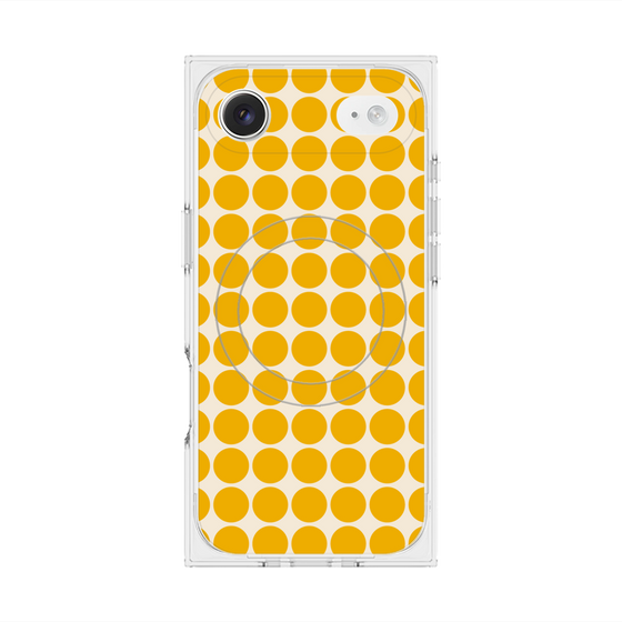プレミアムスクエアケース with MagSafe［ Big Dot - Yellow ］