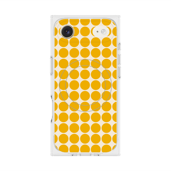 プレミアムスクエアケース with MagSafe［ Big Dot - Yellow ］