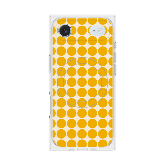 プレミアムスクエアケース with MagSafe［ Big Dot - Yellow ］