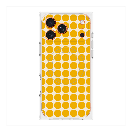 プレミアムスクエアケース with MagSafe［ Big Dot - Yellow ］