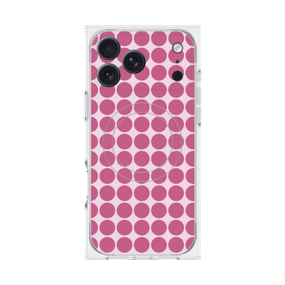 プレミアムスクエアケース with MagSafe［ Big Dot - Pink ］