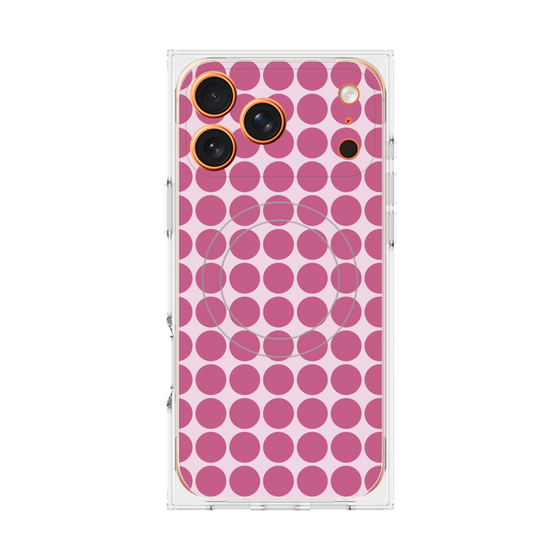 プレミアムスクエアケース with MagSafe［ Big Dot - Pink ］
