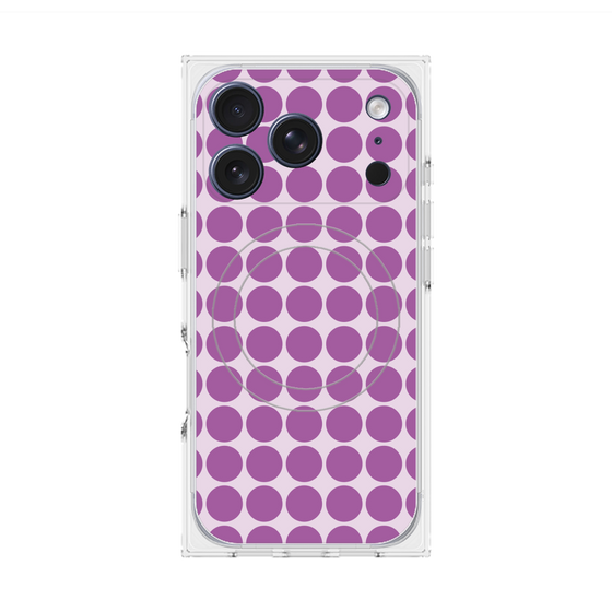 プレミアムスクエアケース with MagSafe［ Big Dot - Purple ］