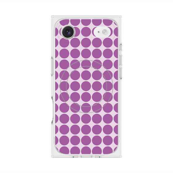 プレミアムスクエアケース with MagSafe［ Big Dot - Purple ］