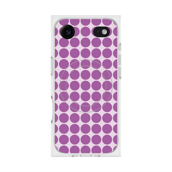 プレミアムスクエアケース with MagSafe［ Big Dot - Purple ］