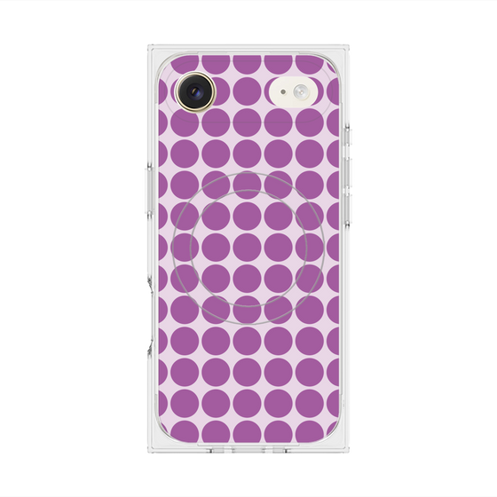 プレミアムスクエアケース with MagSafe［ Big Dot - Purple ］