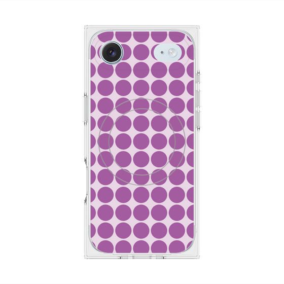 プレミアムスクエアケース with MagSafe［ Big Dot - Purple ］