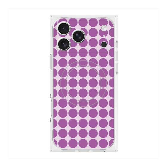 プレミアムスクエアケース with MagSafe［ Big Dot - Purple ］