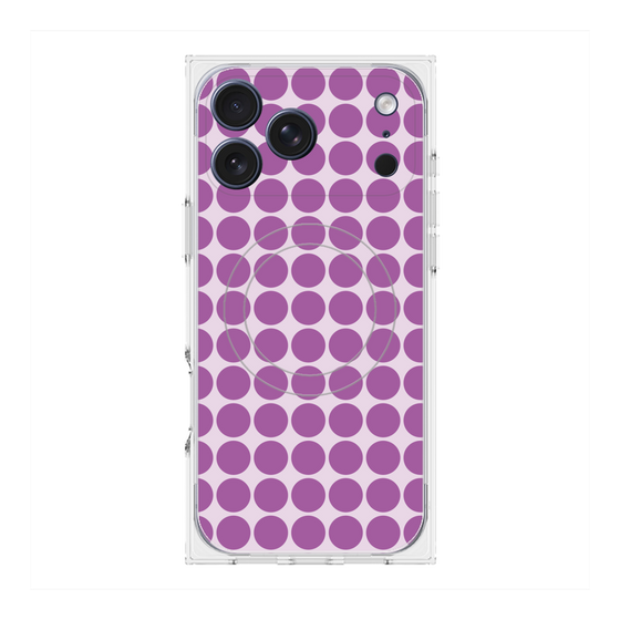 プレミアムスクエアケース with MagSafe［ Big Dot - Purple ］