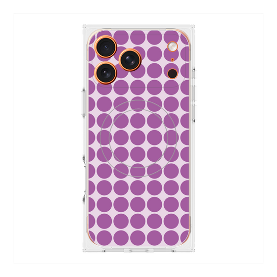 プレミアムスクエアケース with MagSafe［ Big Dot - Purple ］
