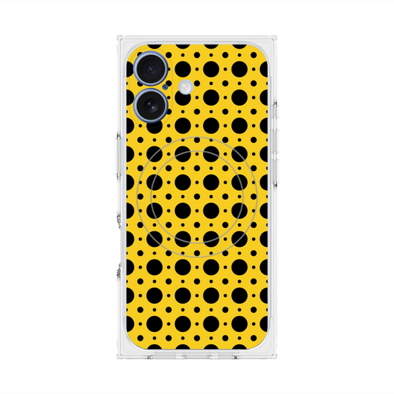 プレミアムスクエアケース with MagSafe［ Shower Dot - Yellow ］