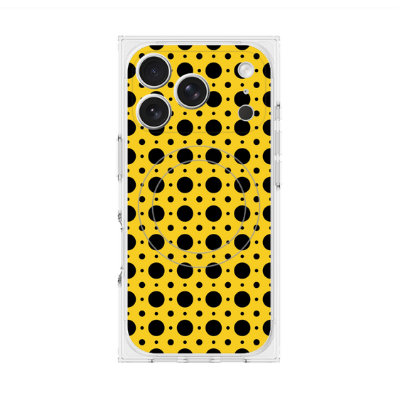 プレミアムスクエアケース with MagSafe［ Shower Dot - Yellow ］