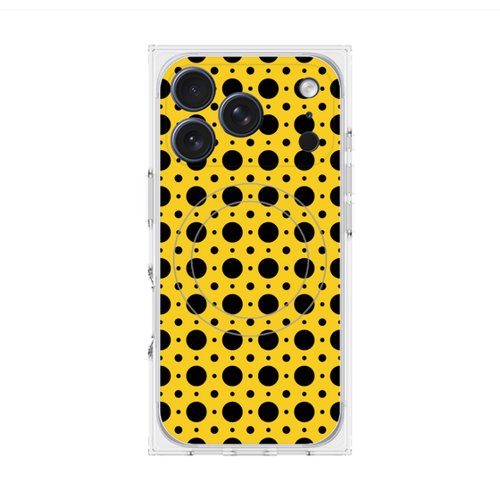 プレミアムスクエアケース with MagSafe［ Shower Dot - Yellow ］