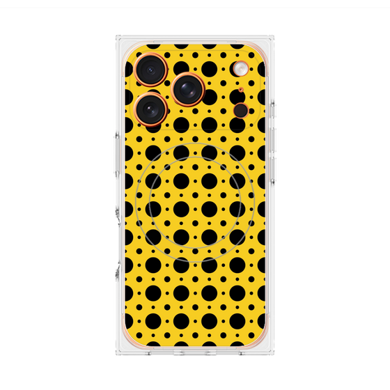 プレミアムスクエアケース with MagSafe［ Shower Dot - Yellow ］