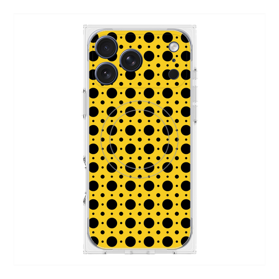 プレミアムスクエアケース with MagSafe［ Shower Dot - Yellow ］