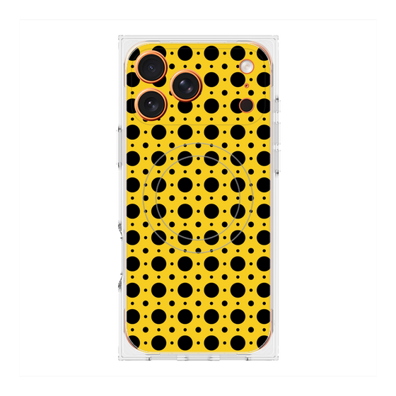 プレミアムスクエアケース with MagSafe［ Shower Dot - Yellow ］