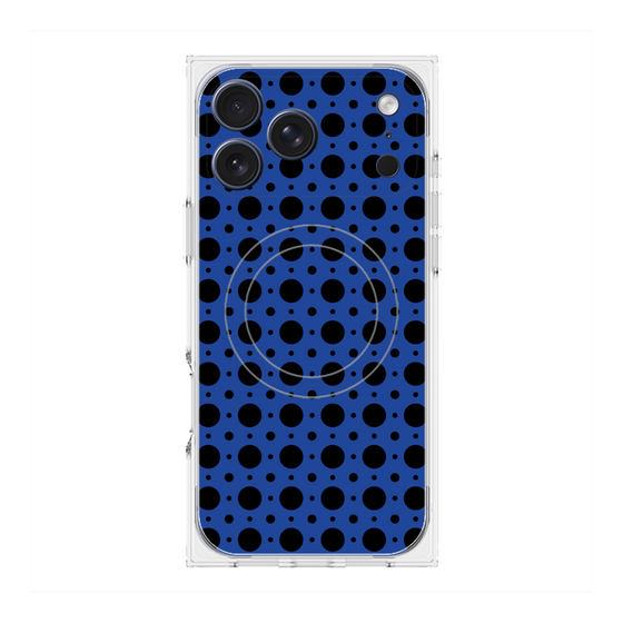 プレミアムスクエアケース with MagSafe［ Shower Dot - Blue ］