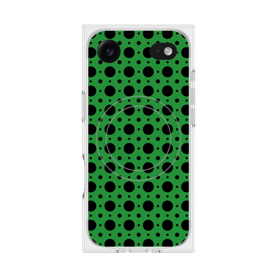 プレミアムスクエアケース with MagSafe［ Shower Dot - Green ］