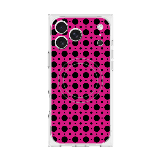 プレミアムスクエアケース with MagSafe［ Shower Dot - Pink ］