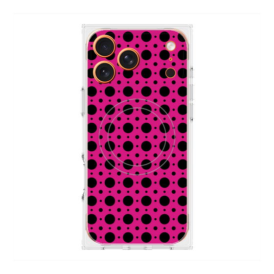 プレミアムスクエアケース with MagSafe［ Shower Dot - Pink ］