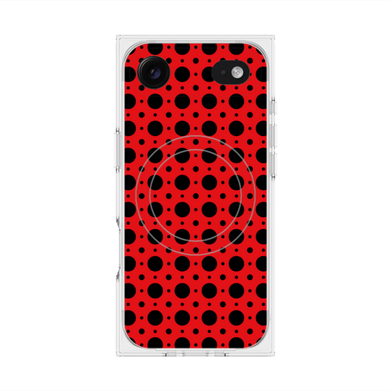 プレミアムスクエアケース with MagSafe［ Shower Dot - Red ］