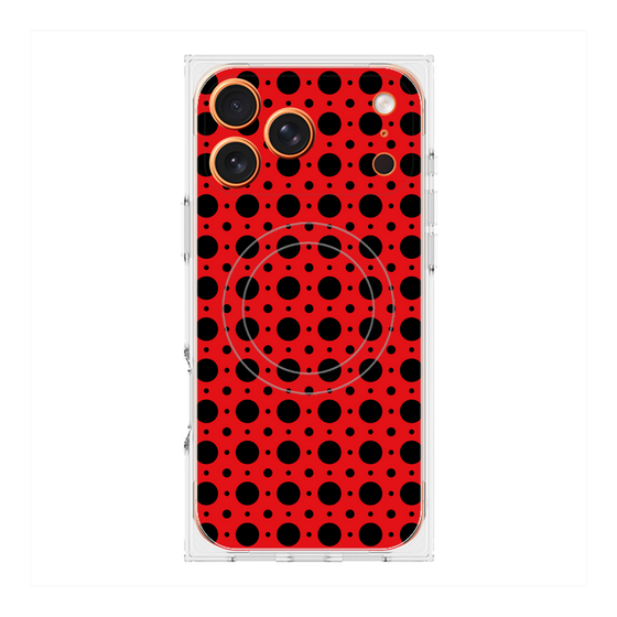 プレミアムスクエアケース with MagSafe［ Shower Dot - Red ］