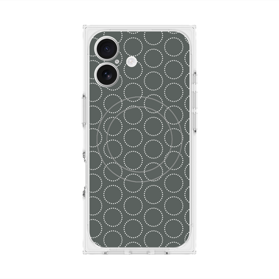 プレミアムスクエアケース with MagSafe［ Dot Circle - Gray ］